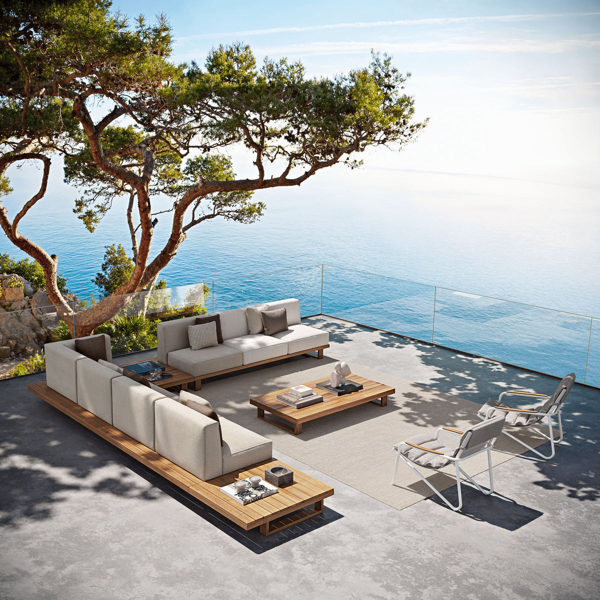 Atmosphera 9.Zero Modular Sofa - seaside terrace setting