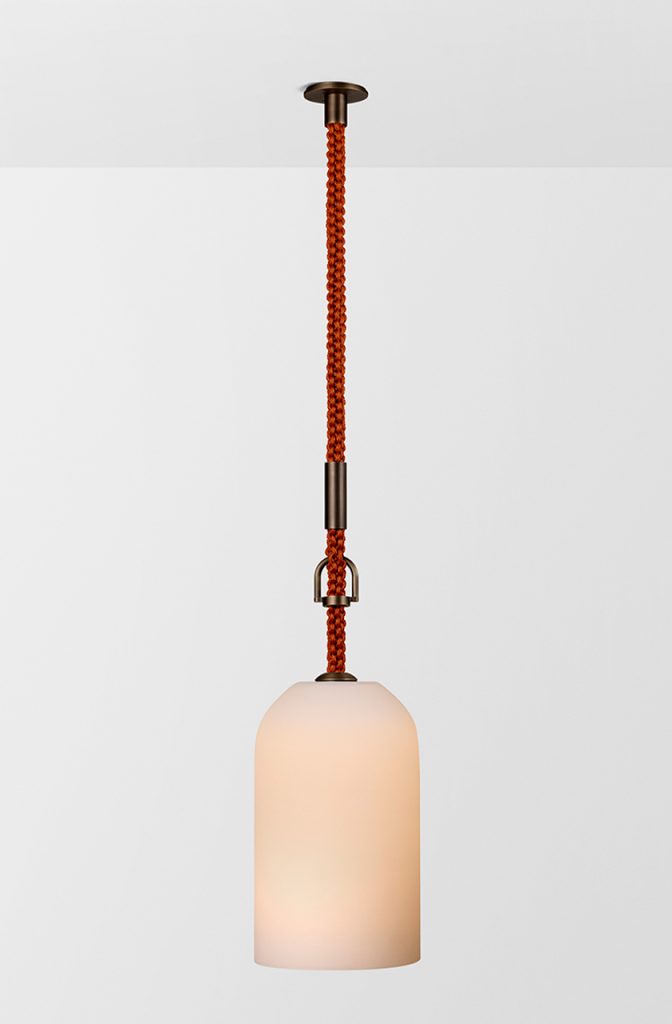 Rein Pendant, Bronze / Saffron Rope
