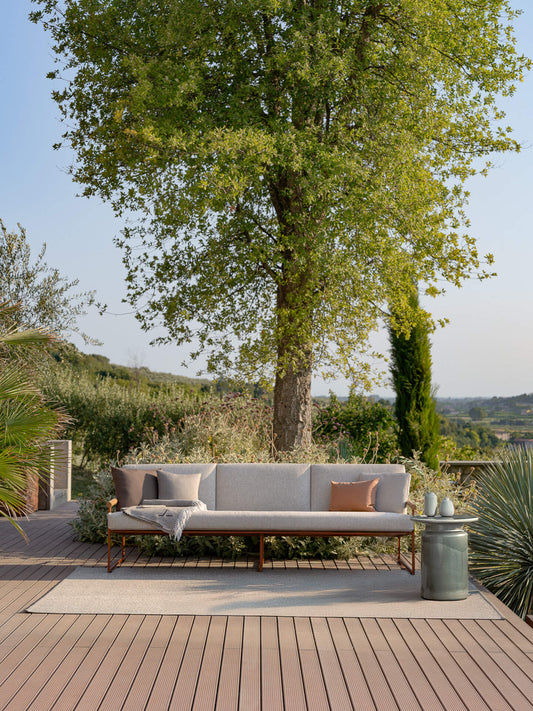Atmosphera Pipe Sofa outdoor terracotta steel sofa