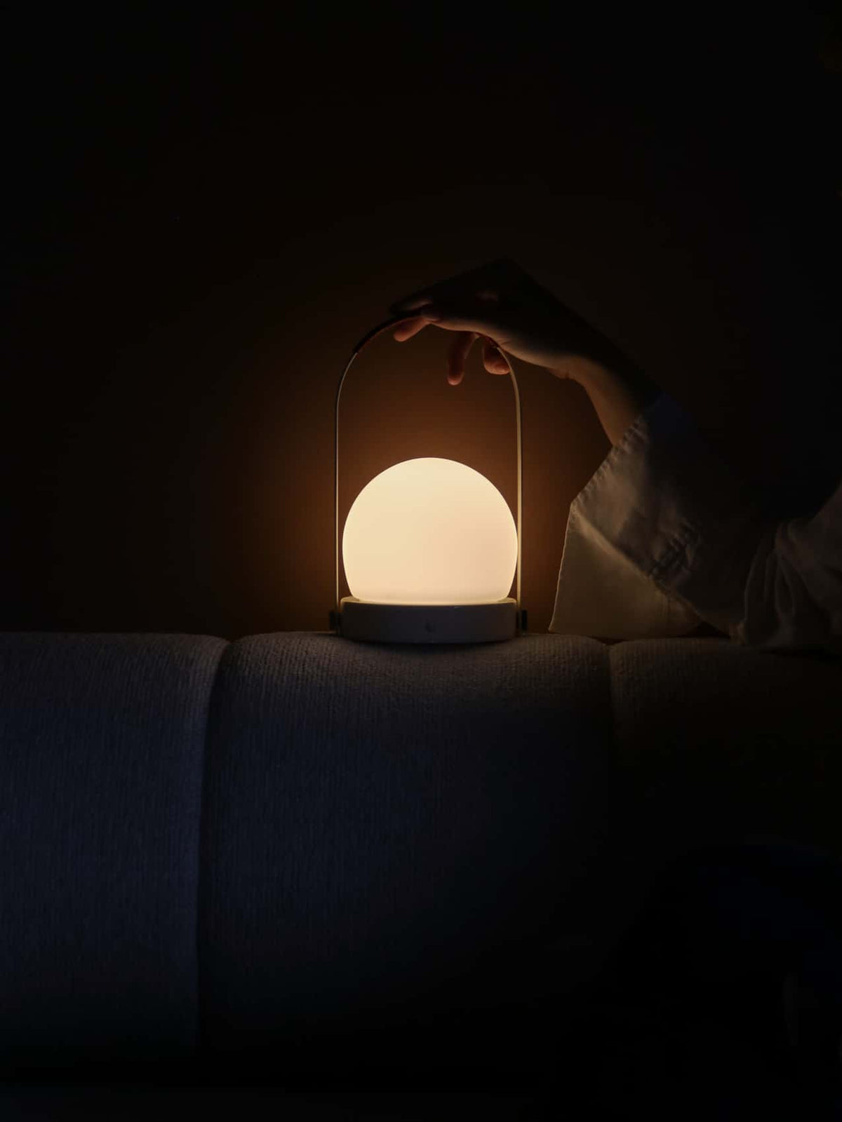 Carrie Portable Lamp, Leather Handle