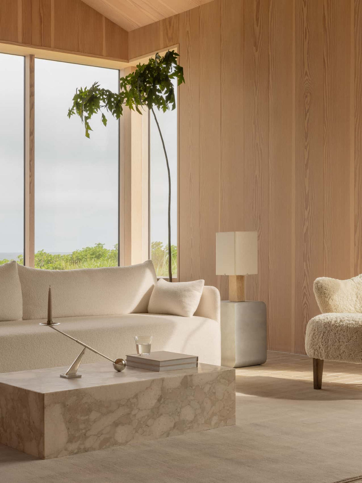 Nonna Table Lamp, Travertine