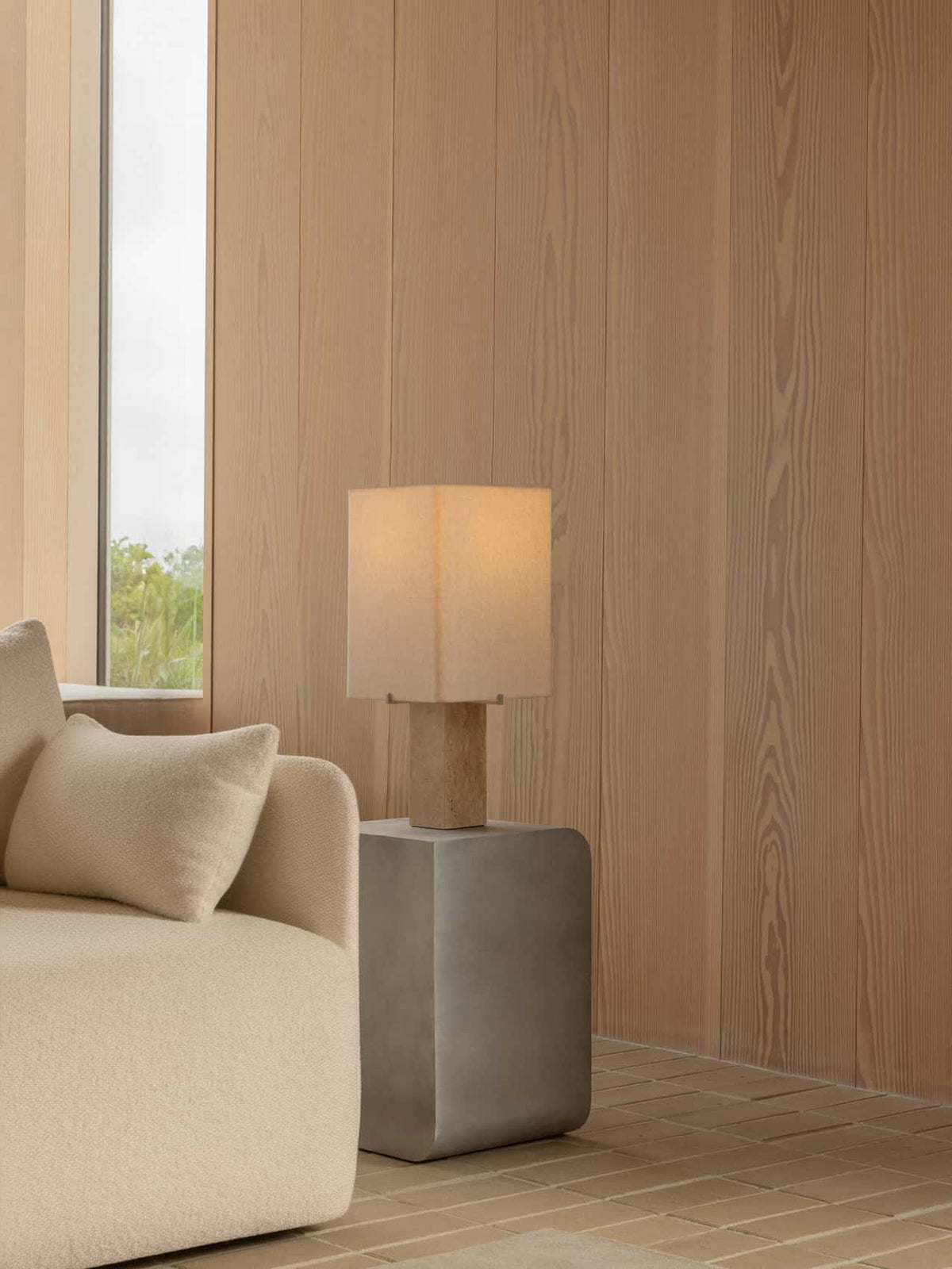 Nonna Table Lamp, Travertine