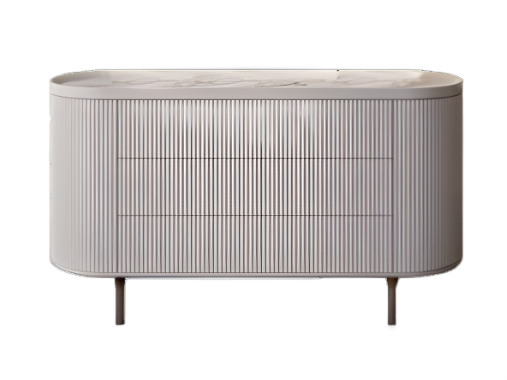 OPALE 3-DRAWER CHANNELED WHITE DRESSER BY BAMAX - $10,045