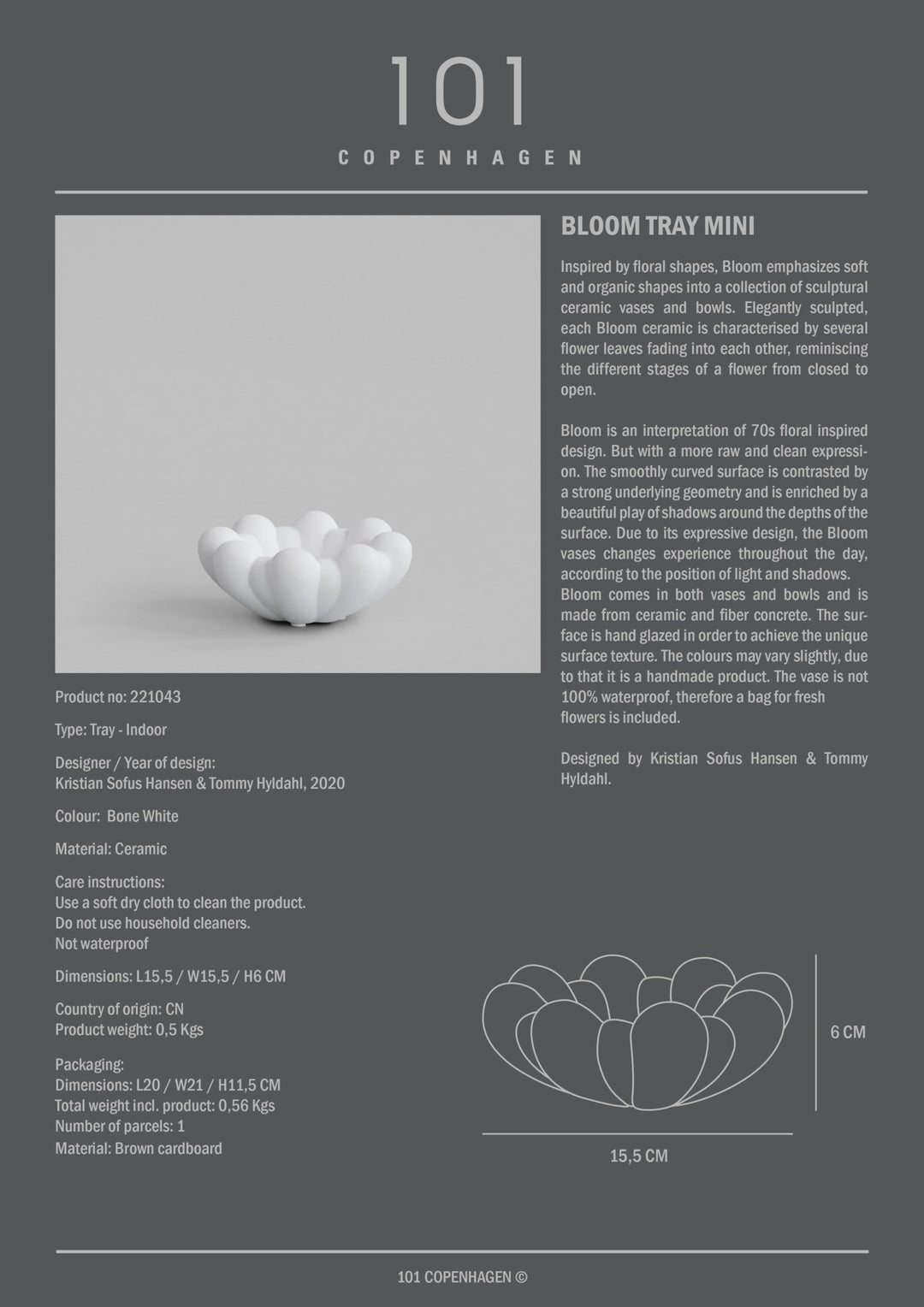 101 Copenhagen Bloom Tray - WHITE - $50.00 - $295.00