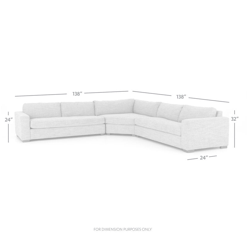 Boone 138 inch Wide Symmetrical Modular Corner Sectional by Four Hands - detail