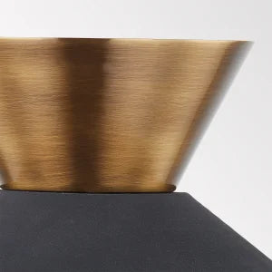 HUDSON VALLEY LIGHTING | COVINA FLUSHMOUNT - PATINA BRASS WITH CERAMIC BLACK | $280.00