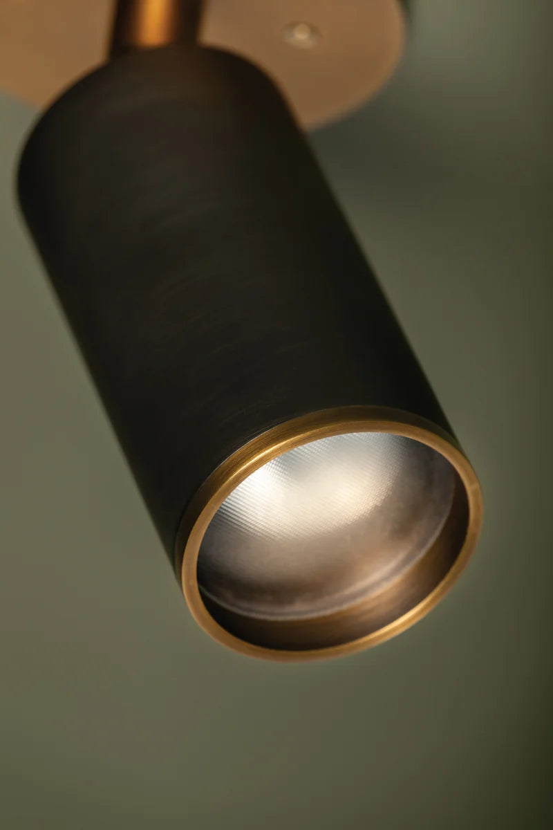 HUDSON VALLEY LIGHTING | CALEB FLUSHMOUNT - PATINA BRASS W BRONZE | $212.00