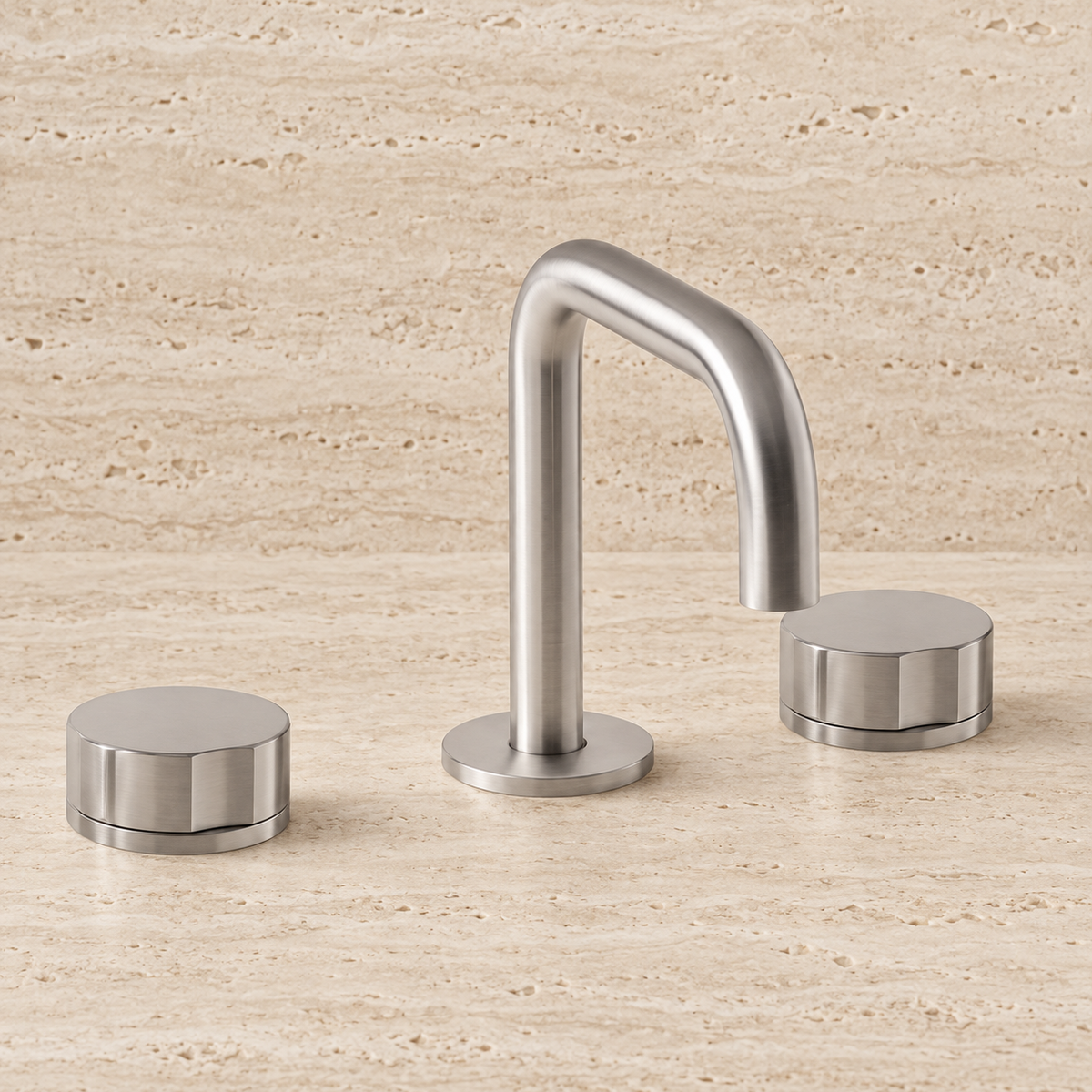 PIETRA CASA | Three-Hole Basin Mixer, Central Square Spout, Thumb Cutout Handle | $1,734.00 - $2,494.00