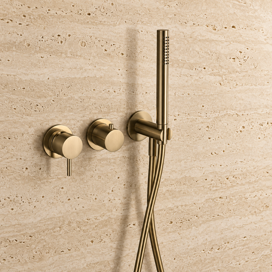 PIETRA CASA | Shower Set with Single-Lever Mixer, 2-Way Diverter & Hand Shower with Wall Bracket | $1,595.00 - $2,406.00