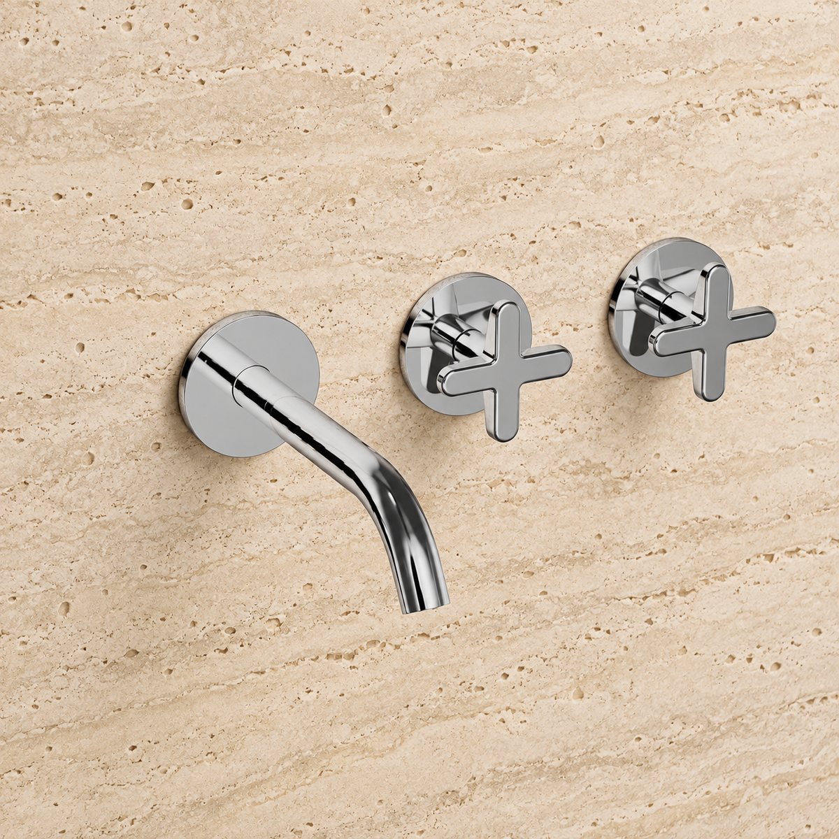 PIETRA CASA | Wall-Mounted 3-Hole Basin Set, Side Spout 6.3in (160mm) | $1,395.00 - $2,022.00