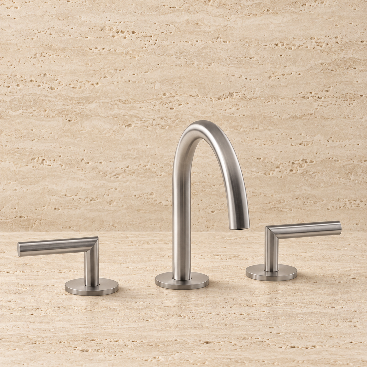PIETRA CASA | Three-Hole Basin Mixer, Lever Handle, Central Arch Spout H7.5in (190mm) | $1,833.00 - $2,689.00