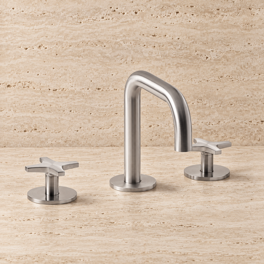 PIETRA CASA | Three-Hole Basin Mixer, Square Handle, Central Square Spout H5.9in (150mm) | $1,878.00 - $2,617.00