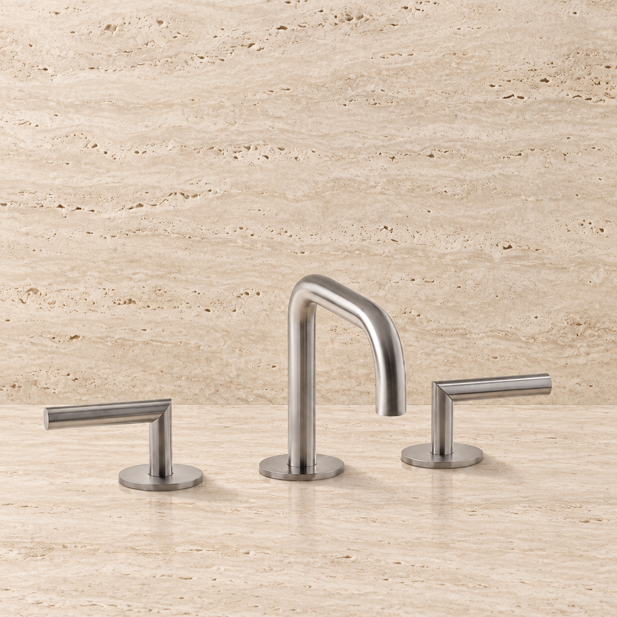 PIETRA CASA | Three-Hole Basin Mixer, Lever Handle, Central Square Spout H5.9in (150mm) | $1,850.00 - $2,678.00
