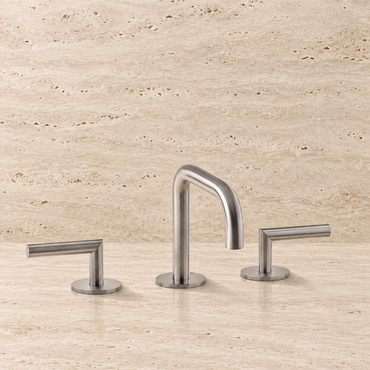 PIETRA CASA | Three-Hole Basin Mixer, Lever Handle, Central Square Spout H5.9in (150mm) | $1,850.00 - $2,678.00