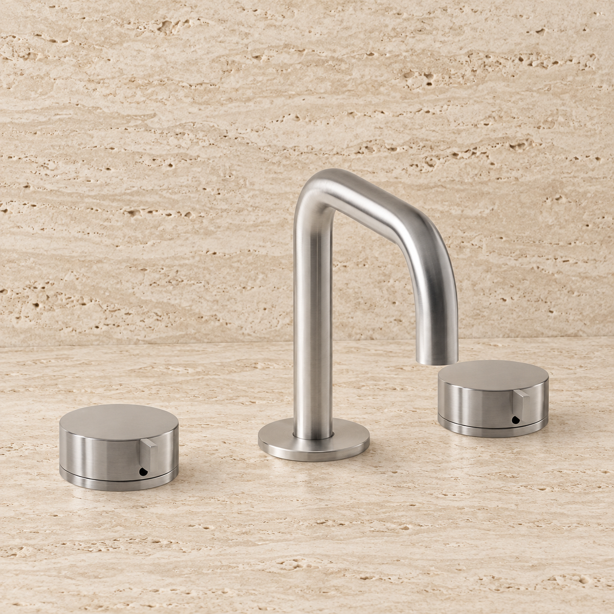PIETRA CASA | Three-Hole Basin Mixer, Small Lever Detail Handle, Central Square Spout H5.9in (150mm) | $1,856.00 - $2,678.00