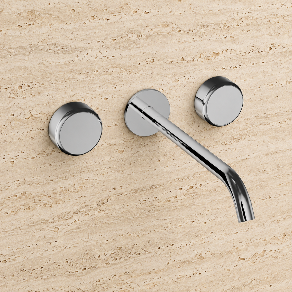 PIETRA CASA | Wall-Mounted 3-Hole Basin Set, Central Spout 9.8in (250mm), Rounded-Edge Handle | $1,384.00 - $2,067.00