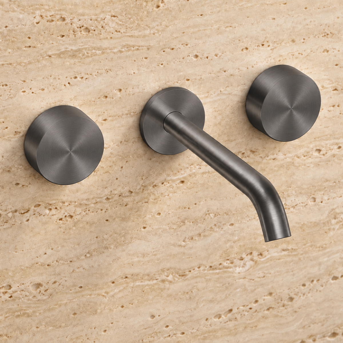 PIETRA CASA | Wall-Mounted 3-Hole Basin Set, Central Spout 7.9in (200mm), Smooth Handle | $1,345.00 - $2,011.00