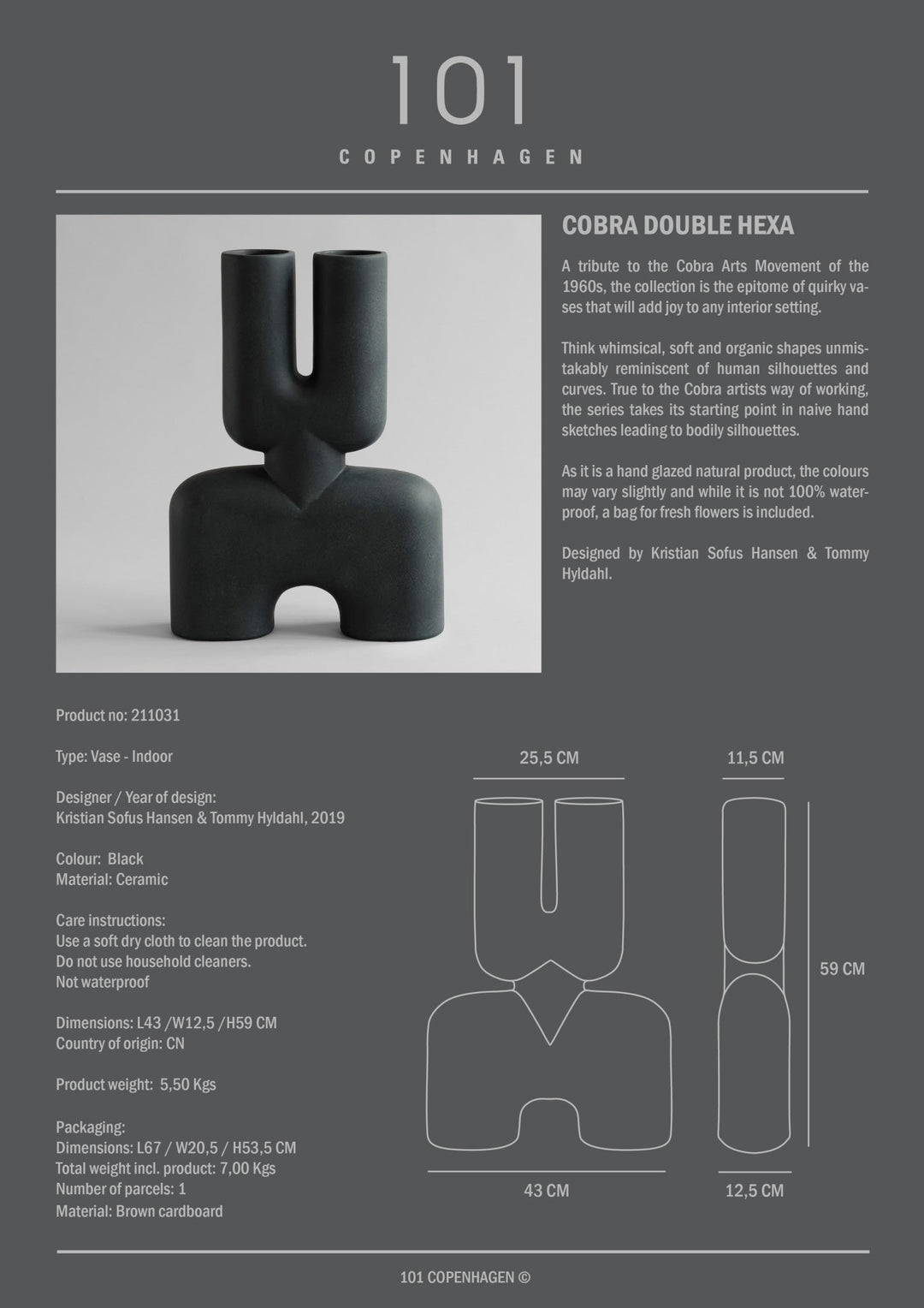 101 Copenhagen Cobra Double, Hexa - Black - $395.00