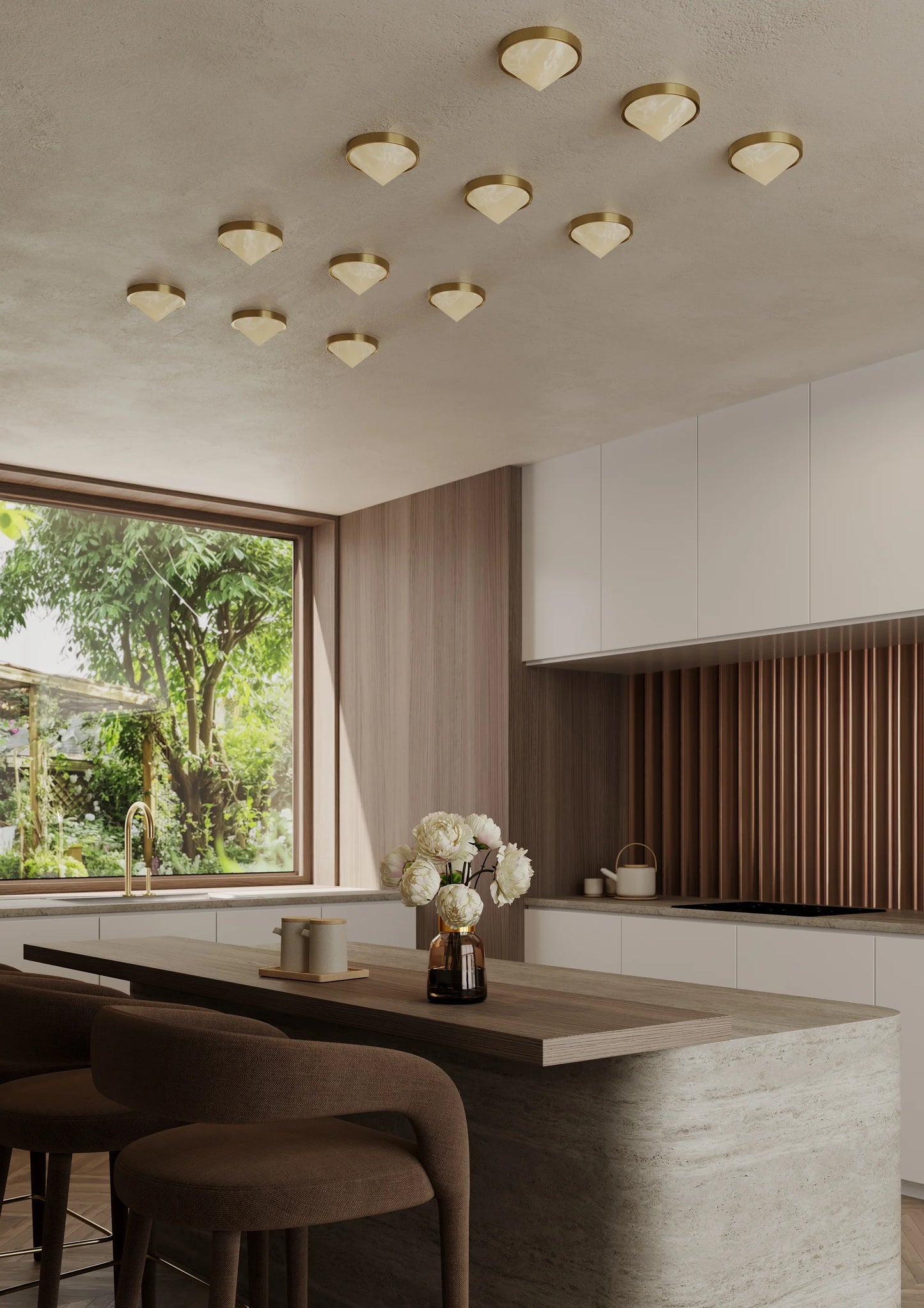 HUDSON VALLEY LIGHTING | COLMAR FLUSHMOUNT - VINTAGE BRASS | $480.00