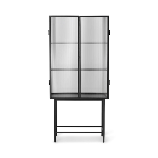 FERM LIVING | HAZE VITRINE - REEDED GLASS CABINET - BLACK | $2,539.00