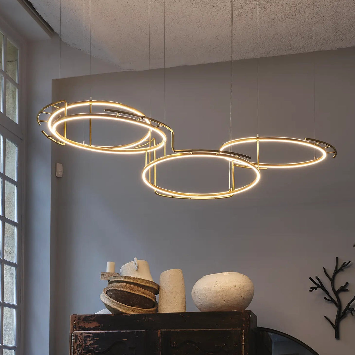 DCW Editions Broche L pendant lamp in natural brass