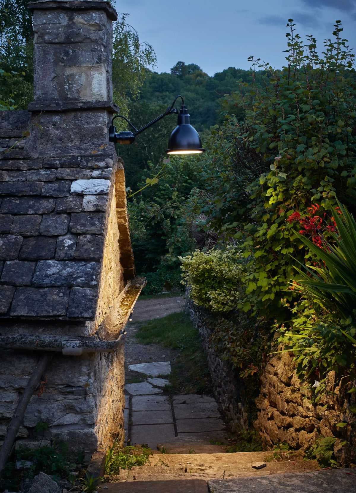 Lampe Gras N°304 XL Outdoor wall sconce in setting