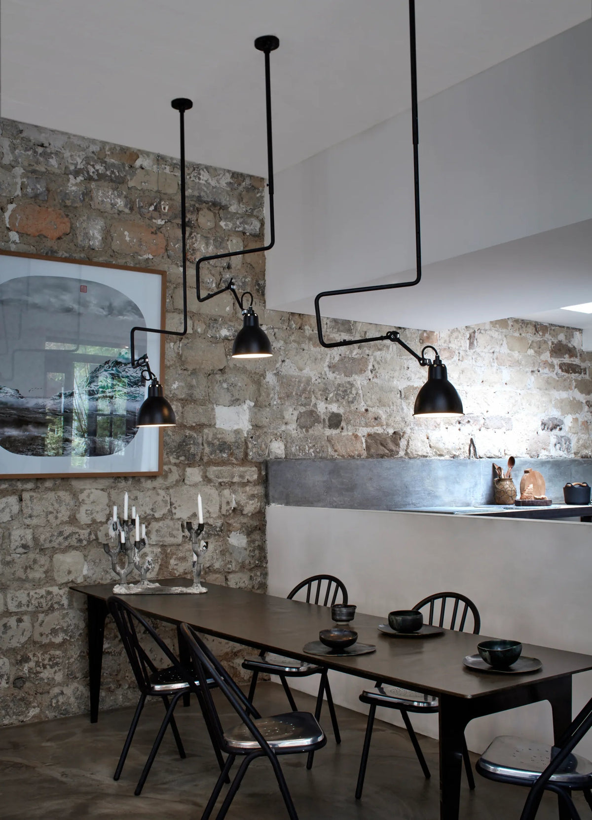 Lampe Gras N°312 ceiling lamp in setting