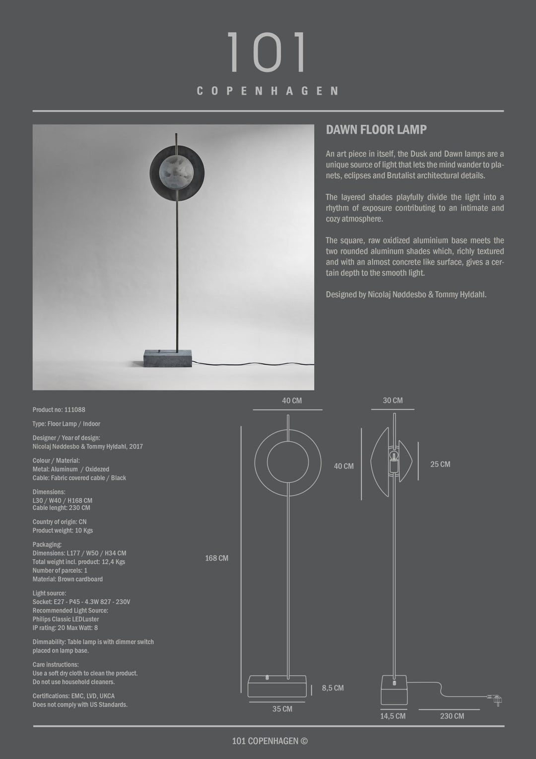 101 Copenhagen Dawn Floor Lamp - $1,295.00