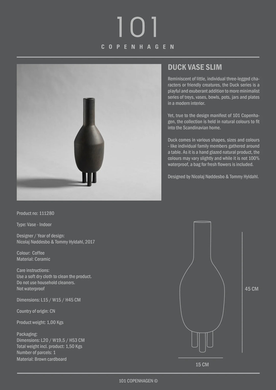 DUCK VASE, SLIM I $175.00