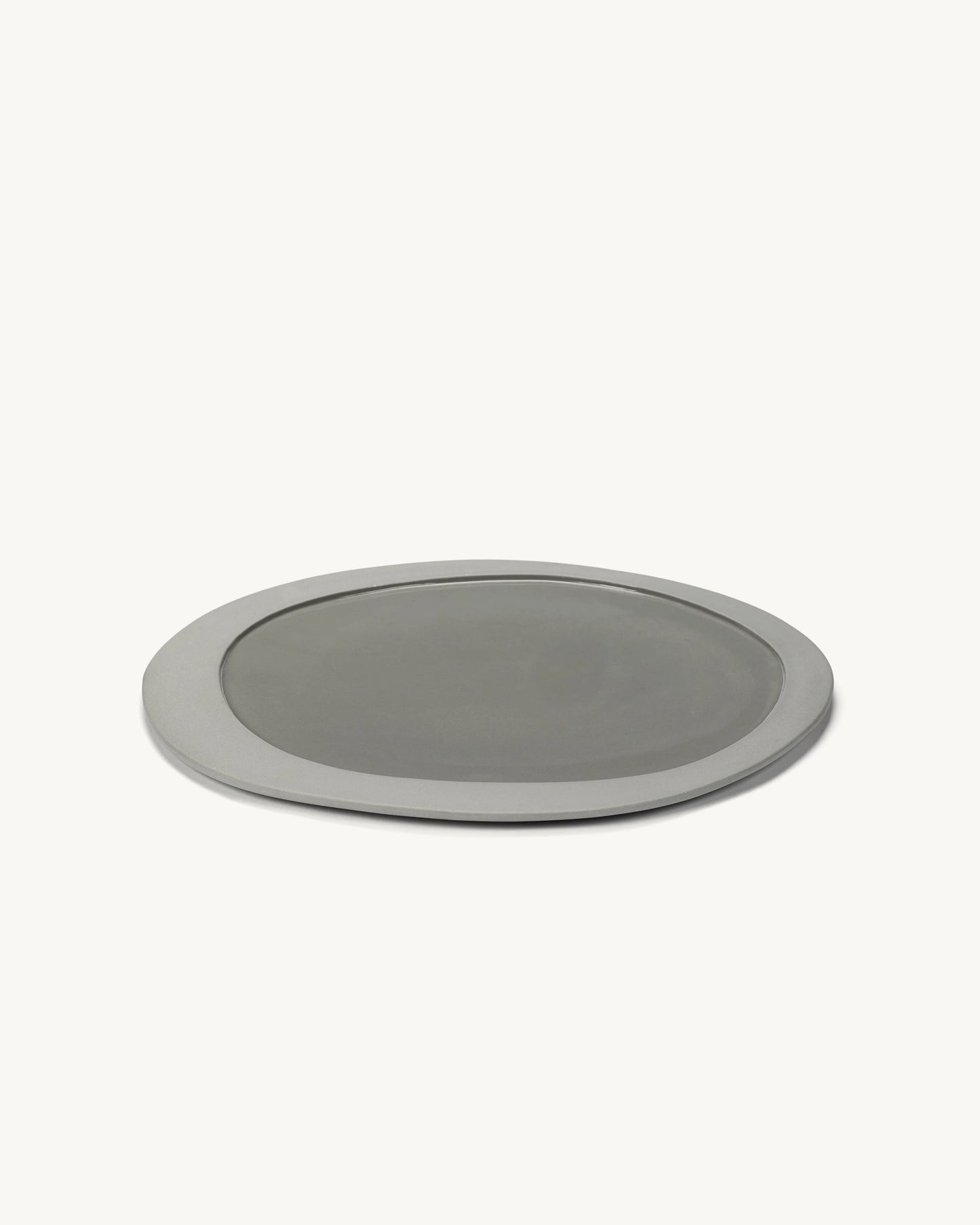 Valerie Objects Inner Circle Plate Large, light grey by Maarten Baas - $79.00