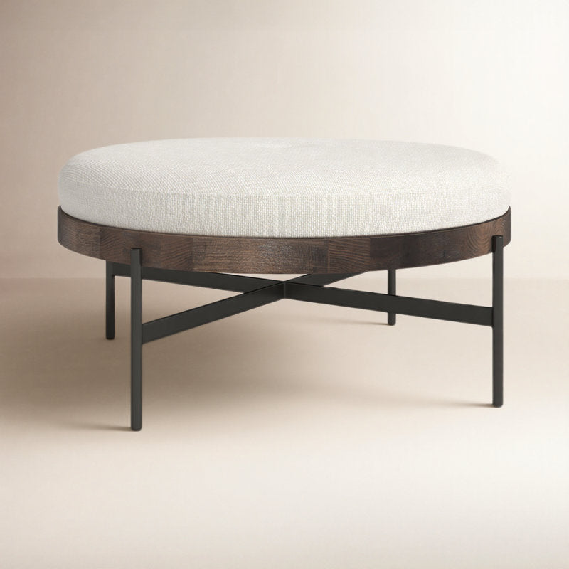 Four Hands Edwyn 39 Wide Round Standard Ottoman
