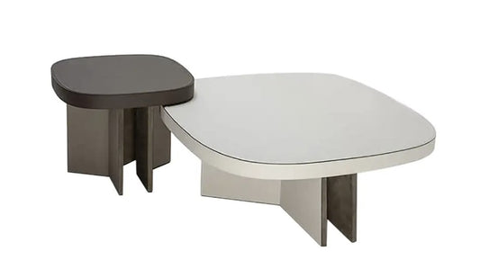 GIOBAGNARA - SET OF 2 LEATHER COFFEE TABLES $7,922.00