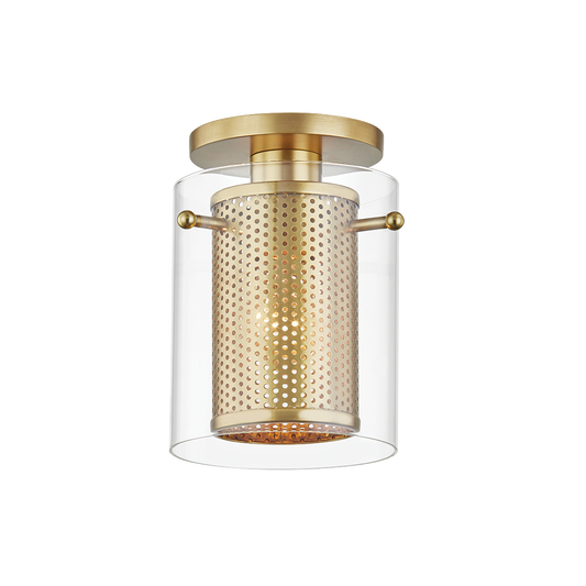 HUDSON VALLEY LIGHTING | ELENAOR SEMI - FLUSHMOUNT - AGED BRASS | $218.00
