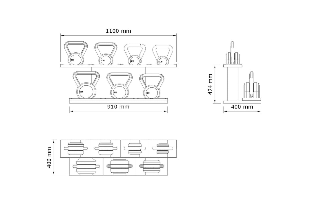 PENT | LOVA™ SET - Kettlebells With Horizontal Rack