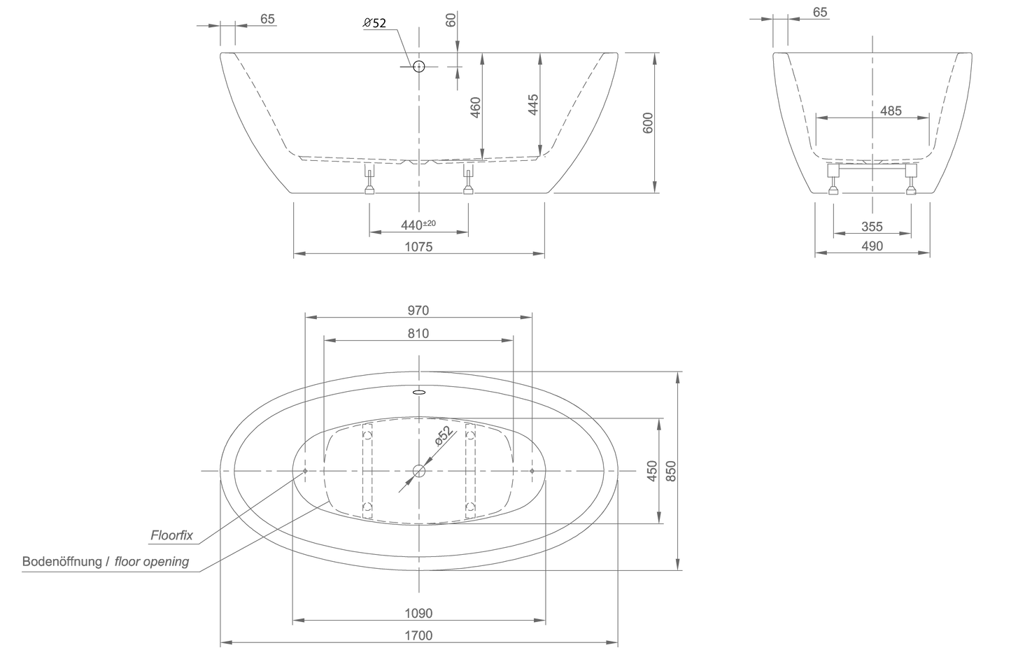 LOOM XS ACRYLIC BATH TUB | PIETRA CASA BRAND | $10,384.87