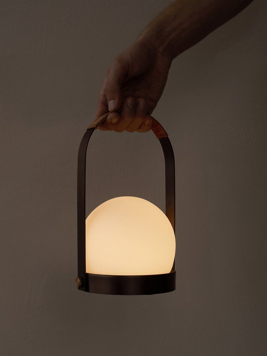 Carrie Portable Lamp, Leather Handle