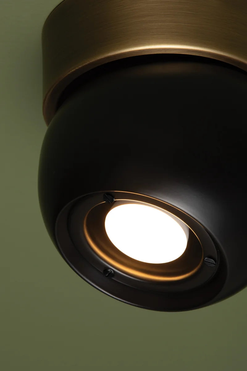 HUDSON VALLEY LIGHTING | ODIN FLUSHMOUNT - PATINA BRASS WITH SOFT BLACK | $222.00