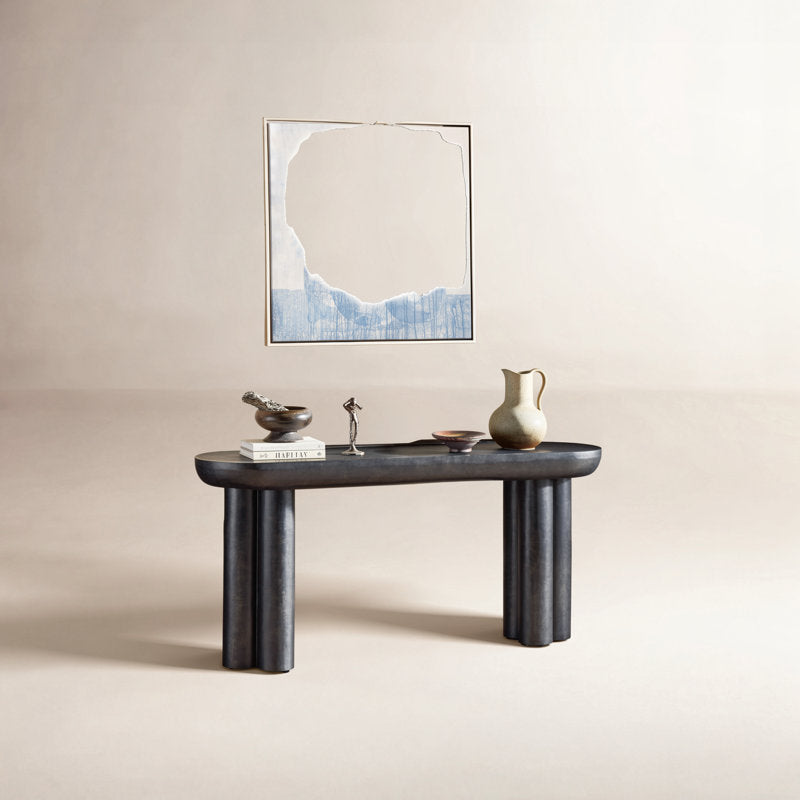 Four Hands Sante 60 Console Table Raw Black