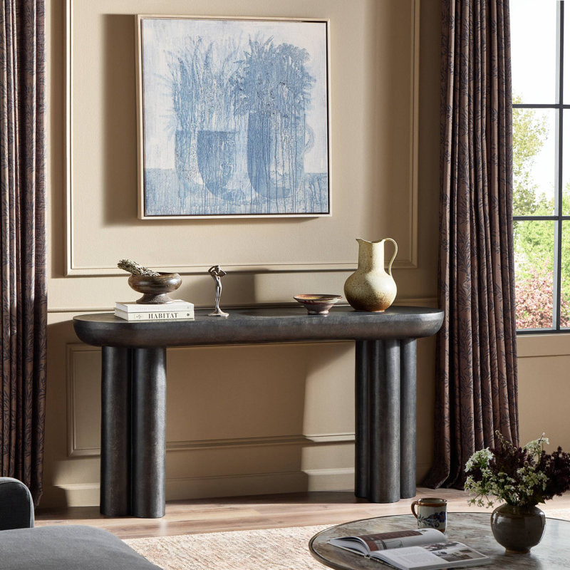 Four Hands Sante 60 Console Table Raw Black