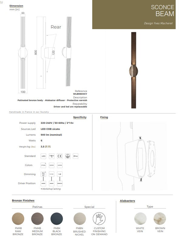 BEAM 800 WALL LAMP BY ENTRELAC $4,660