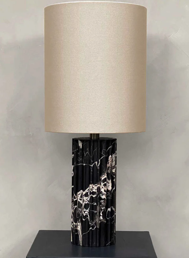 PIETRA CASA - COLUMN TABLE LAMP - PORTORO BLACK - $2,449.92