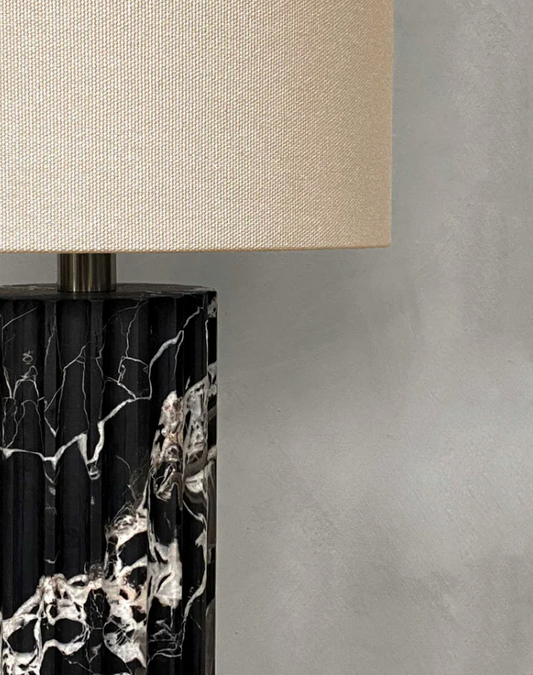 PIETRA CASA - COLUMN TABLE LAMP - PORTORO BLACK - $2,449.92