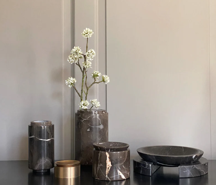 PIETRA CASA - STEM VASE MEDIUM - SHADOW BLACK - $648.45