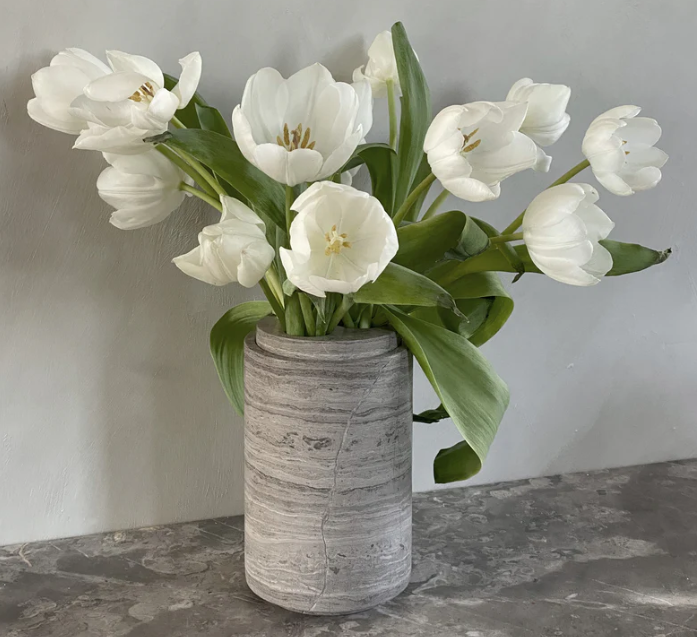 PIETRA CASA - STEM VASE MEDIUM - SMOKE GREY - $648.45