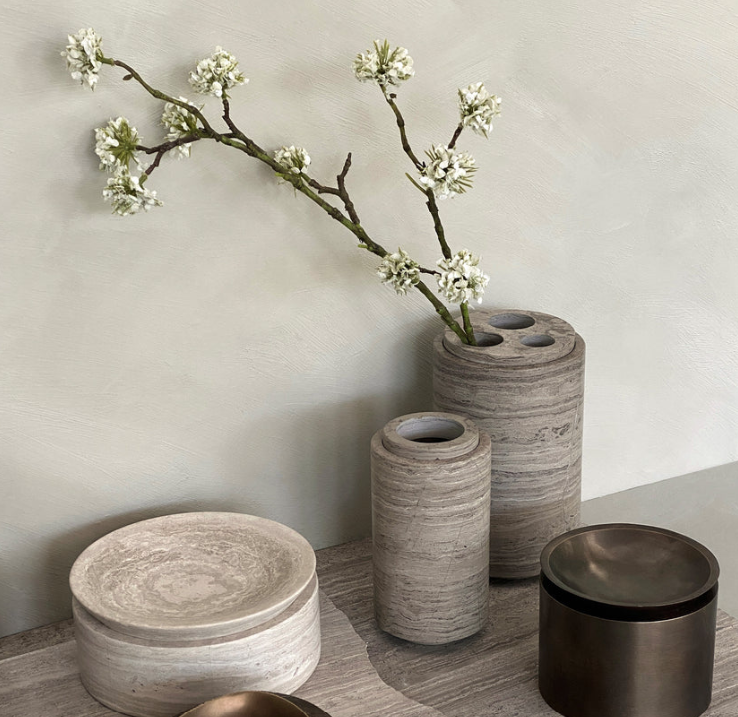 PIETRA CASA - STEM VASE MEDIUM - SMOKE GREY - $648.45