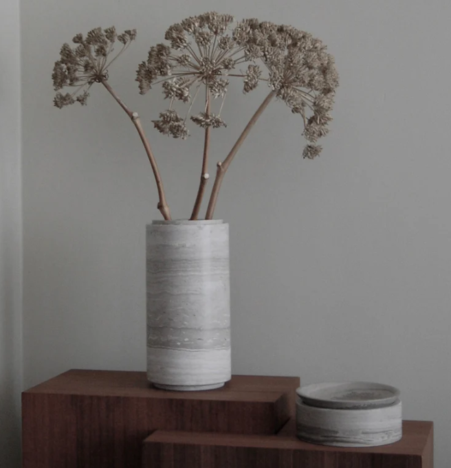 PIETRA CASA - STEM VASE LARGE - SMOKE GREY - $1,336.16