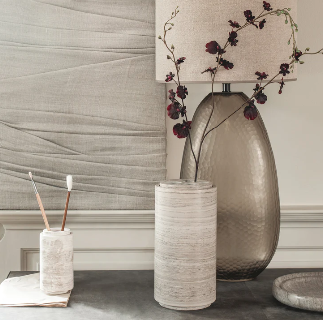 PIETRA CASA - STEM VASE LARGE - CHALK GREY - $1,336.16