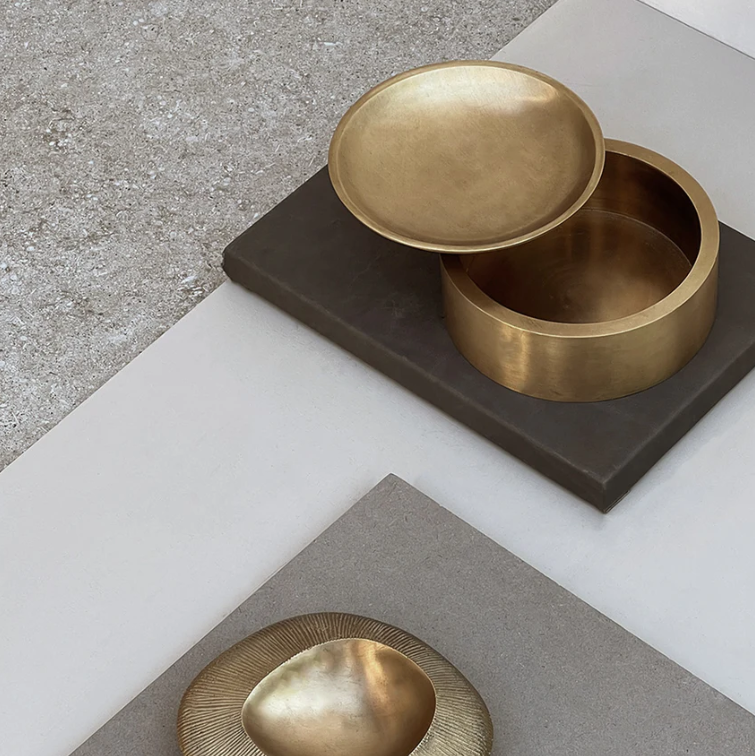 PIETRA CASA - EDO CANISTER LOW - SATIN BRASS - $618.00