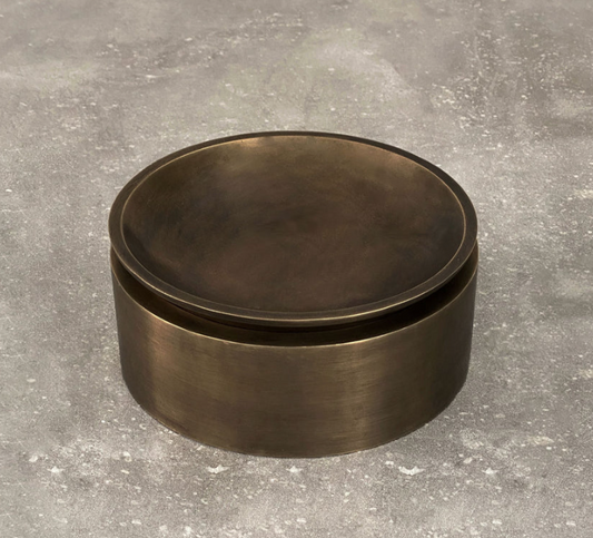 PIETRA CASA - EDO CANISTER LOW - BURNISHED BRASS - $618.00