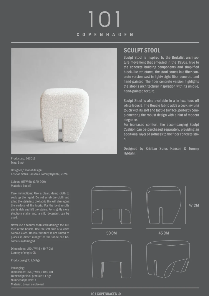 101 COPENHAGEN I SCULTP STOOL I $695.00